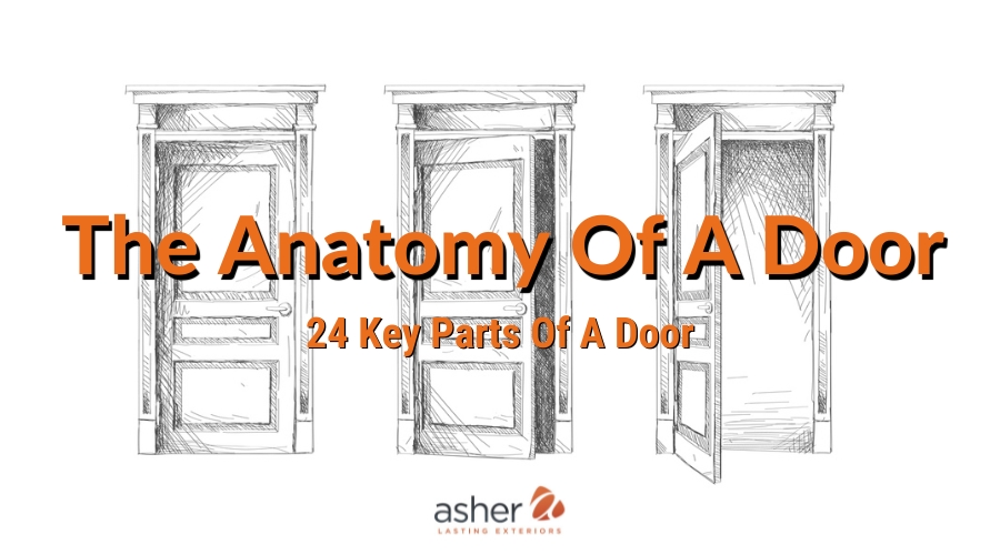 three drawings of the anatomy of a door