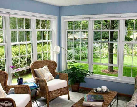 double hung windows inside home