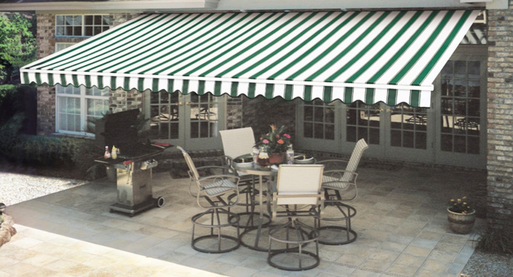 awning covering patio dining area