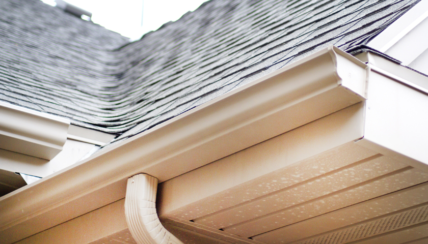 k-style gutter on a house