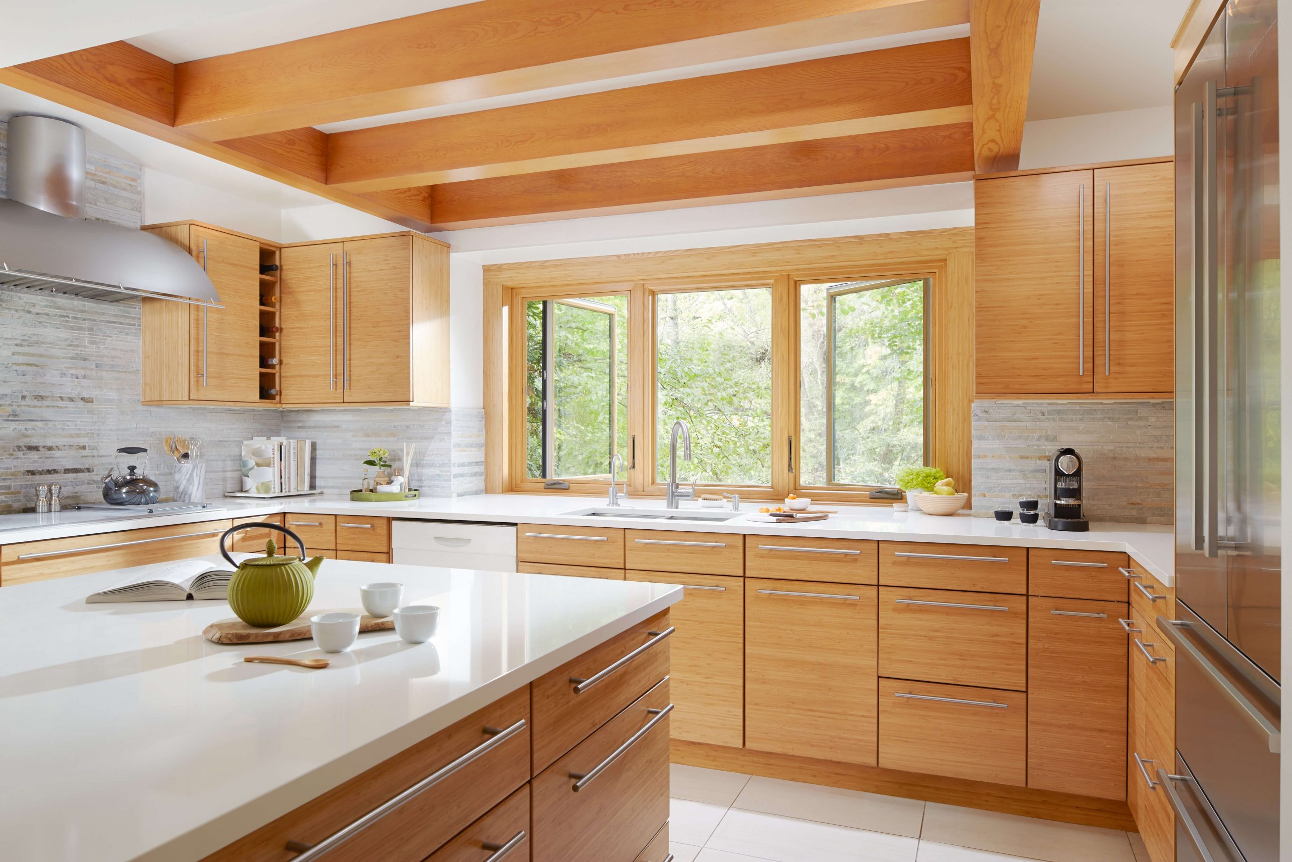 Kitchen With Reflective Surfaces