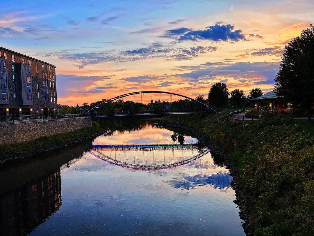 Phoenix Park bridge at sunset