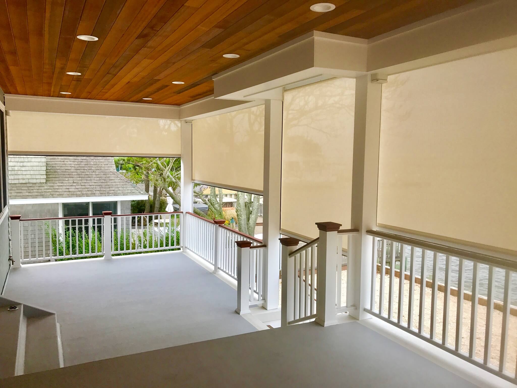 retractable solar screens on porch