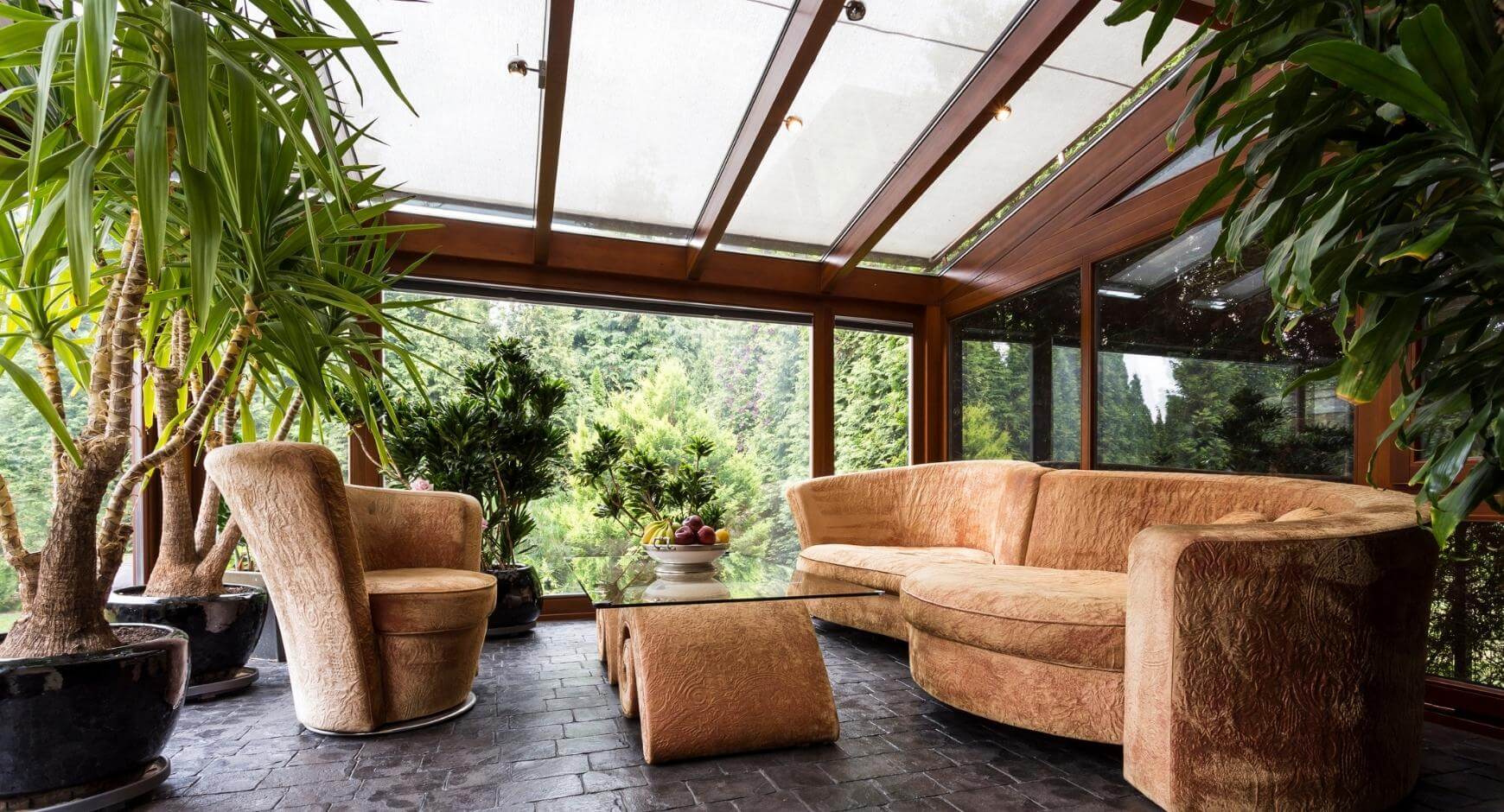 sustainably decorated natural sunroom