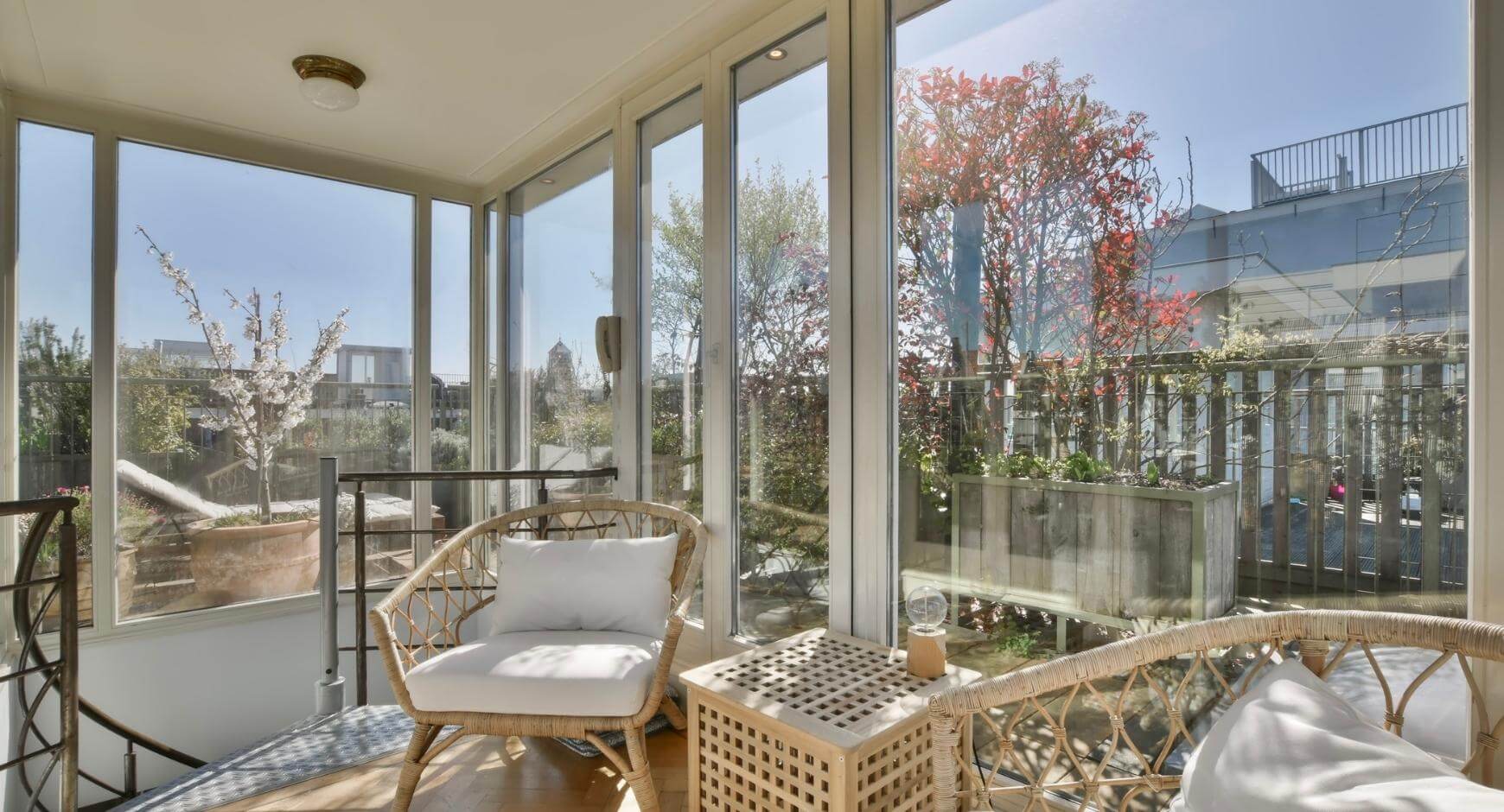 big picture windows in sunroom overlook