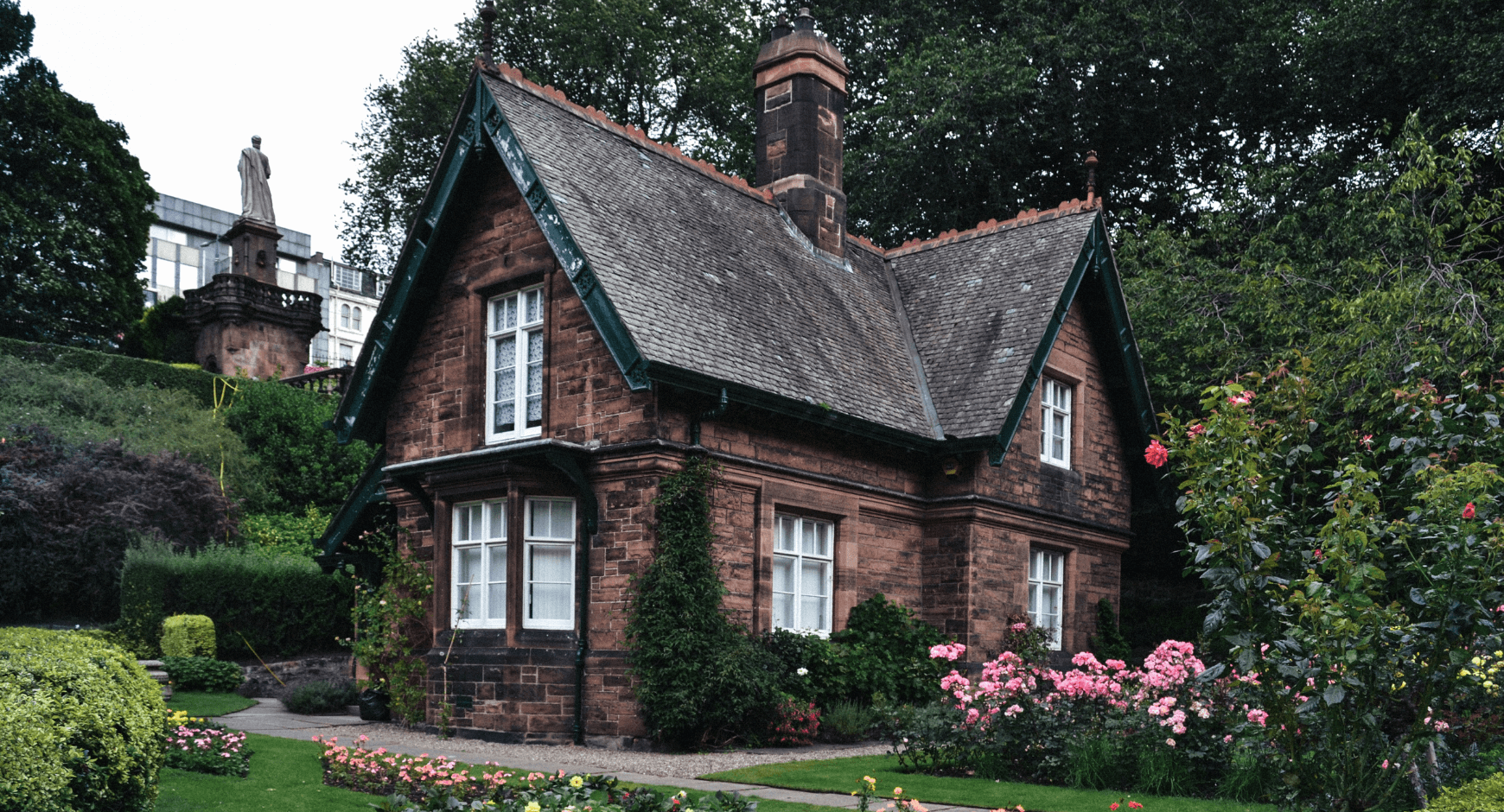 Image of a rustic home with rustic window trim