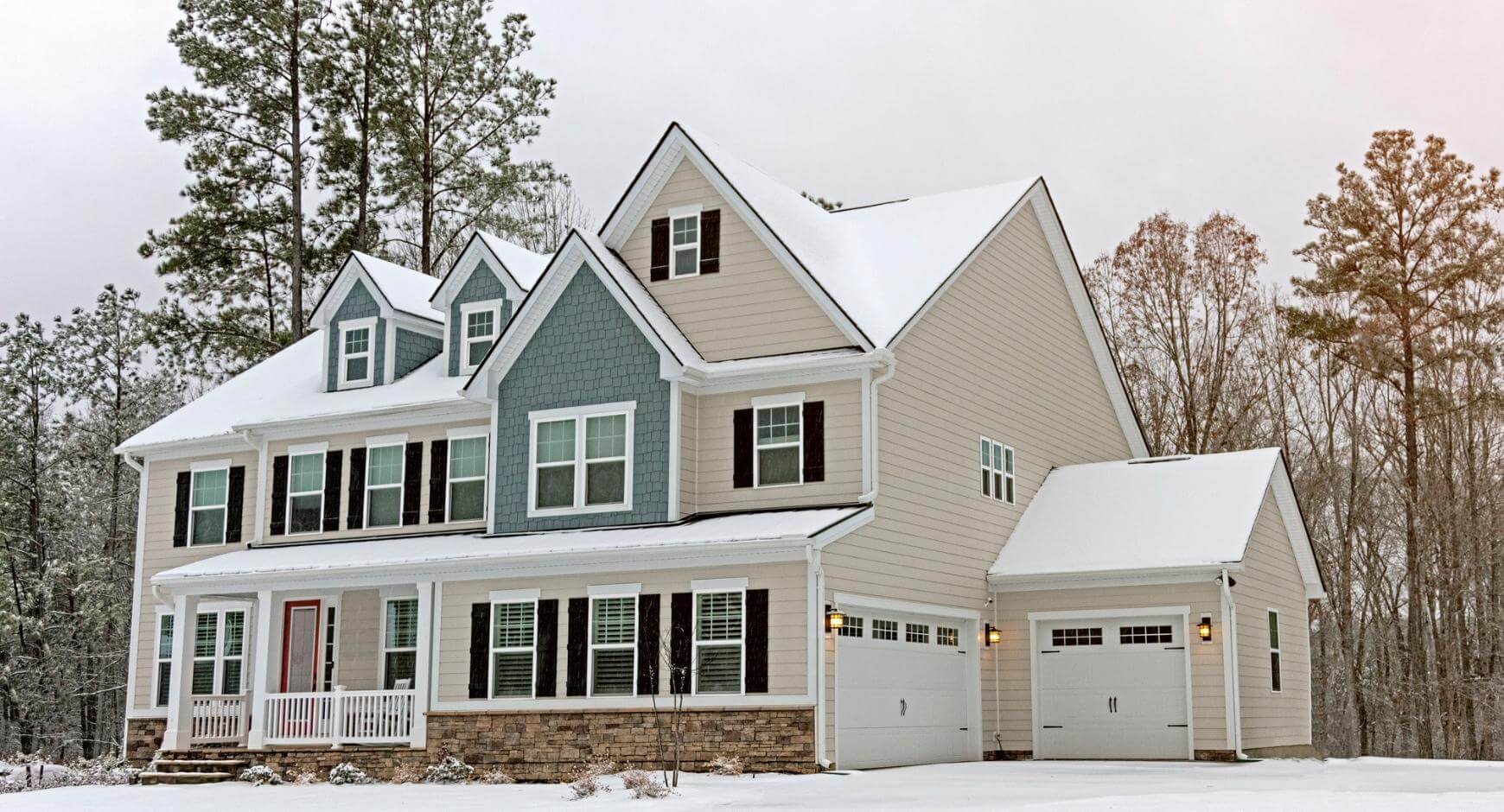 two toned cream and blue home