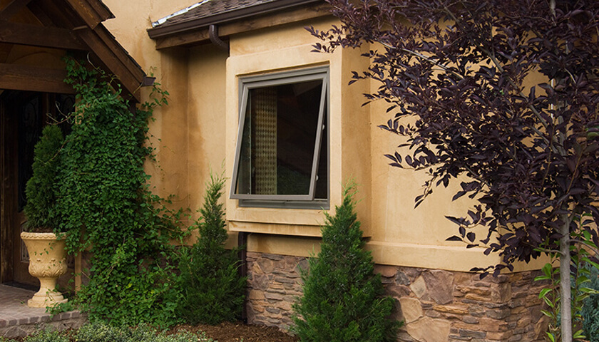 an outdoor view of an awning window