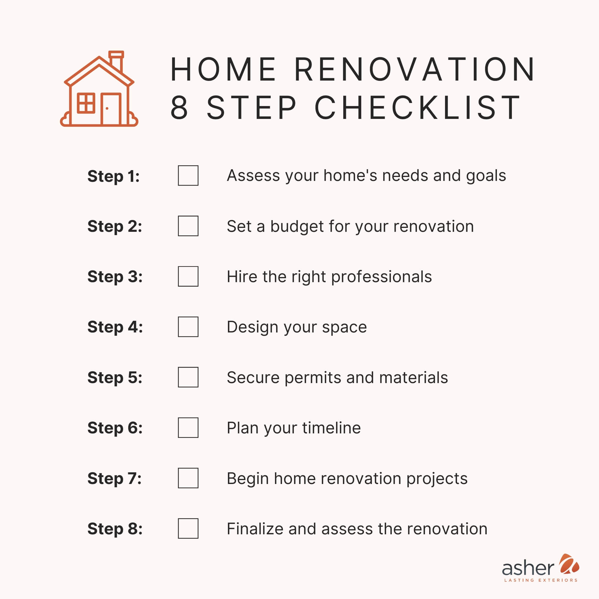 an eight step home renovation checklist