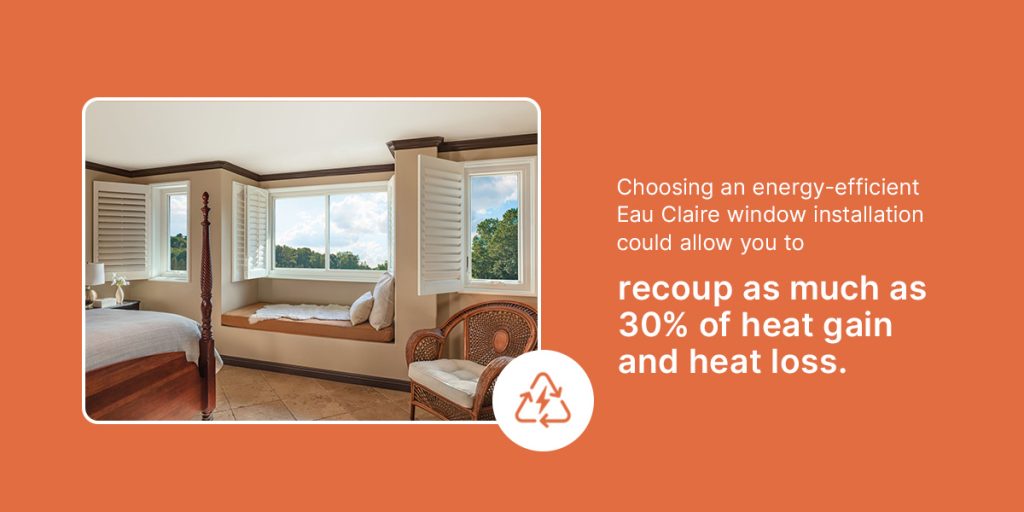 energy-efficient eau claire window installation could recoup 30% of heat gain and heat loss